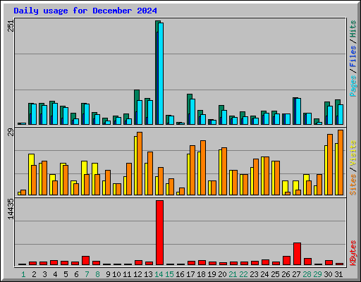 Daily usage for December 2024