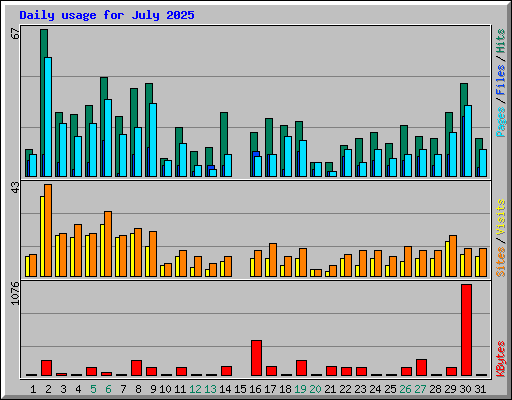 Daily usage for July 2025