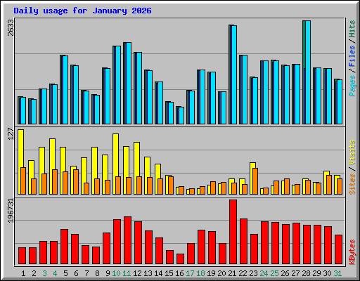 Daily usage for January 2026